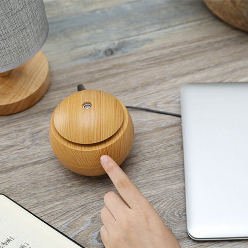 Difusor de Aromas Nórdico — Humidificador USB Diseño Madera