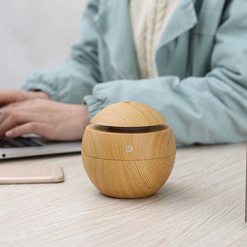 Difusor de Aromas Nórdico — Humidificador USB Diseño Madera