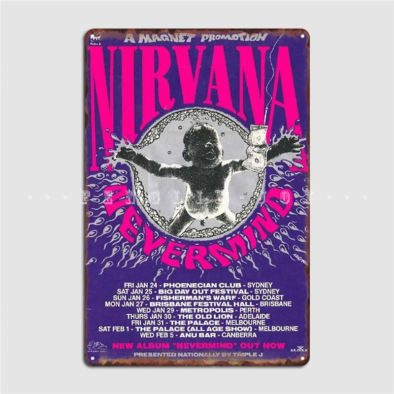 Póster "Nirvana" Metálico Decorativo — Arte Vintage para Pared