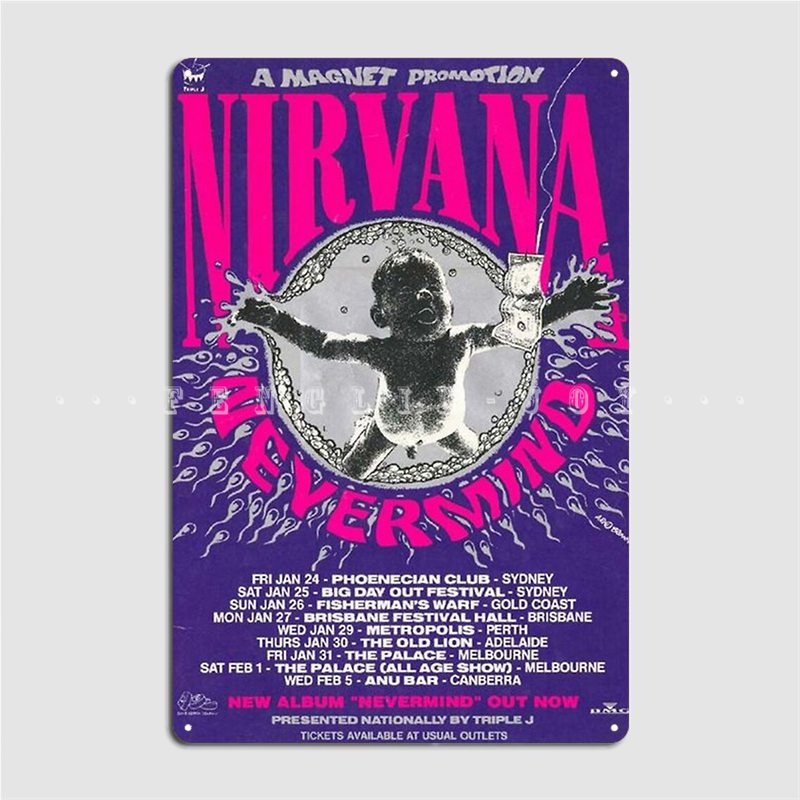 Póster "Nirvana" Metálico Decorativo — Arte Vintage para Pared